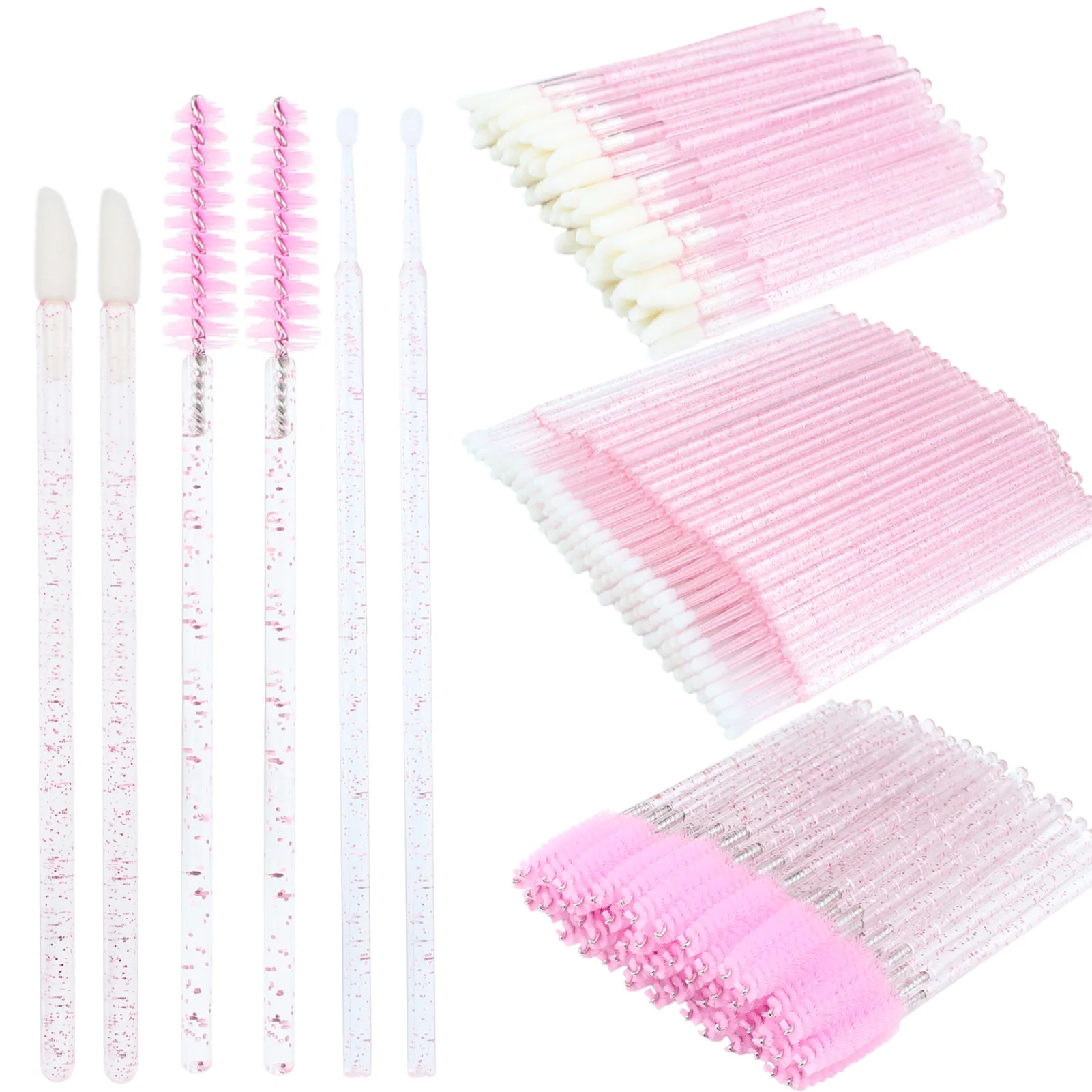 Beauty Makeup Kit - 200pcs Disposable Brushes Set Mascara Wands