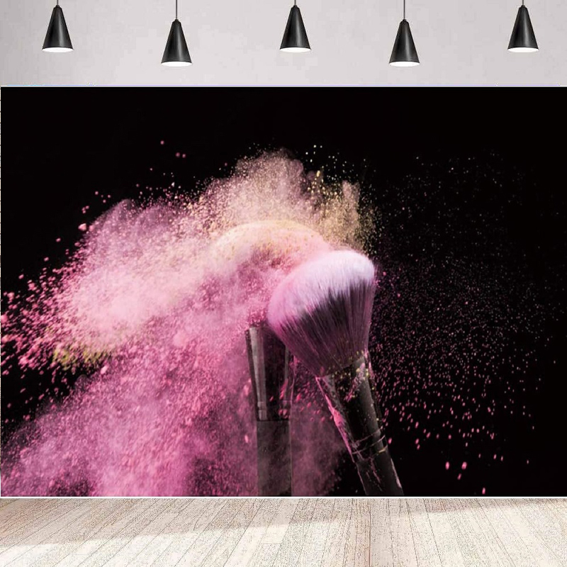 Makeup Beauty House - Makeup Beauty Photography Backdrop Gold Purple