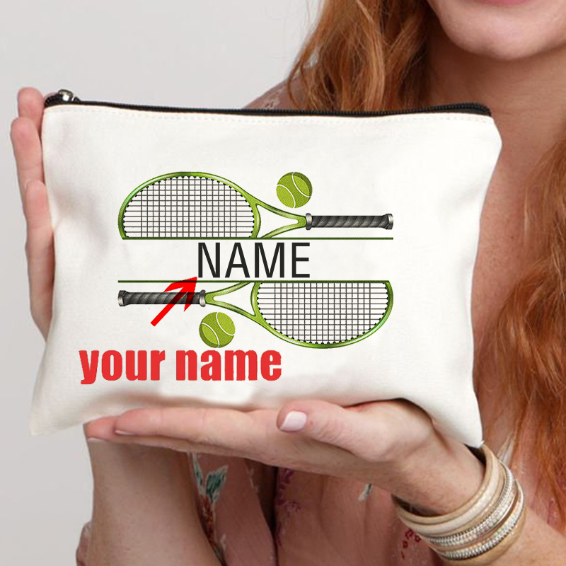 Beauty Makeup Case - Personalized Tennis Custom Name Makeup Bag