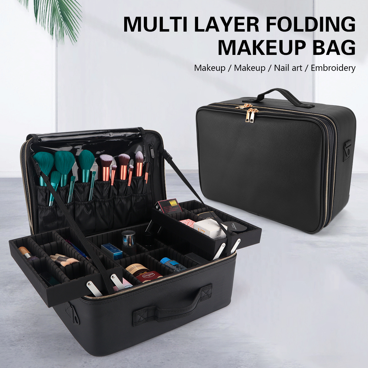 Beauty Makeup Case - Women Travel Cosmetic Case Organizer Box