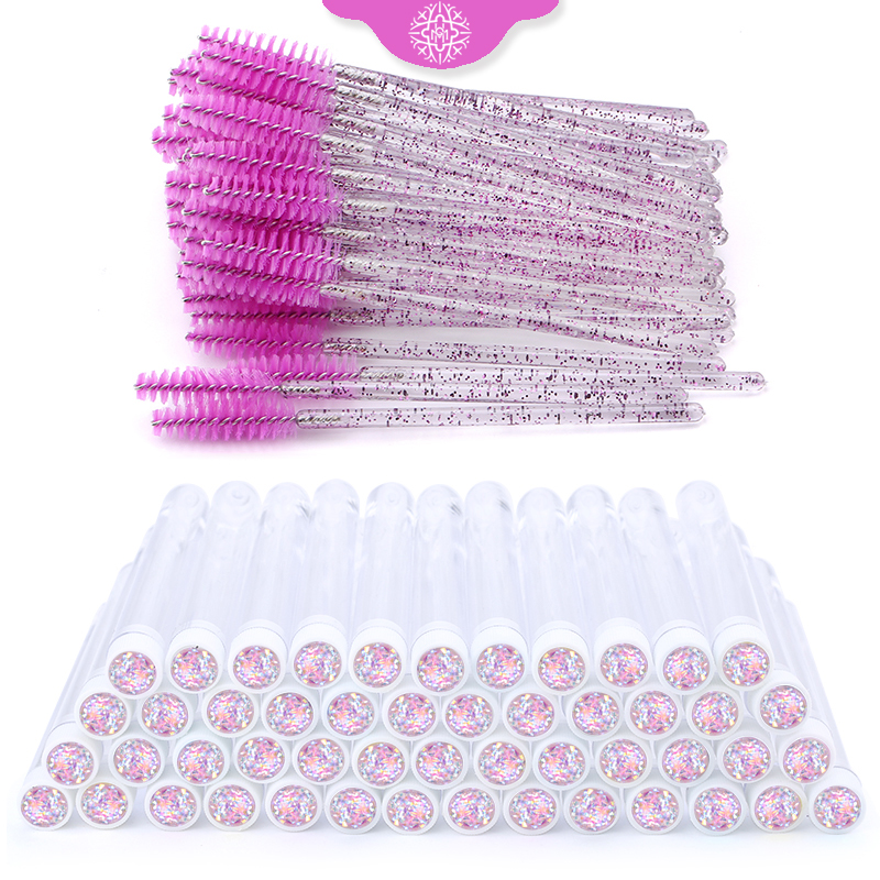 Beauty Makeup Kit - 50/100pcs Diamond Eyebrow Brush Tube Disposable
