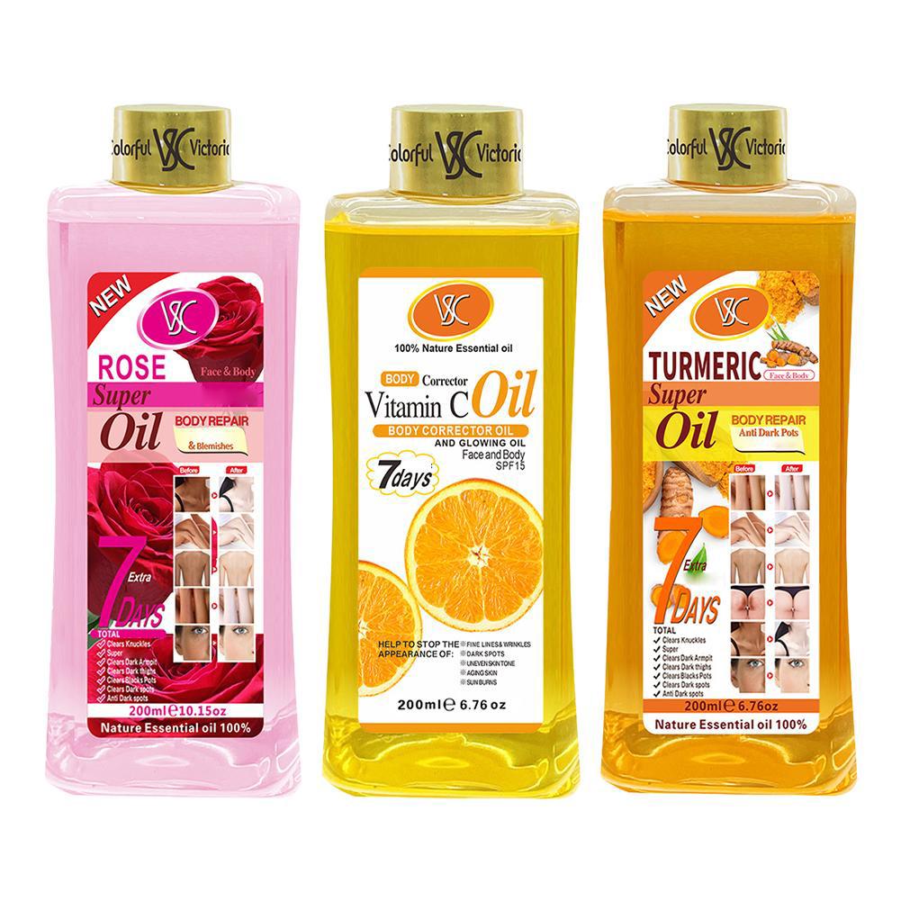 Vitamin C Serum Face - Body massage oil Turmeric Essential Oil/Rose/Vitamin