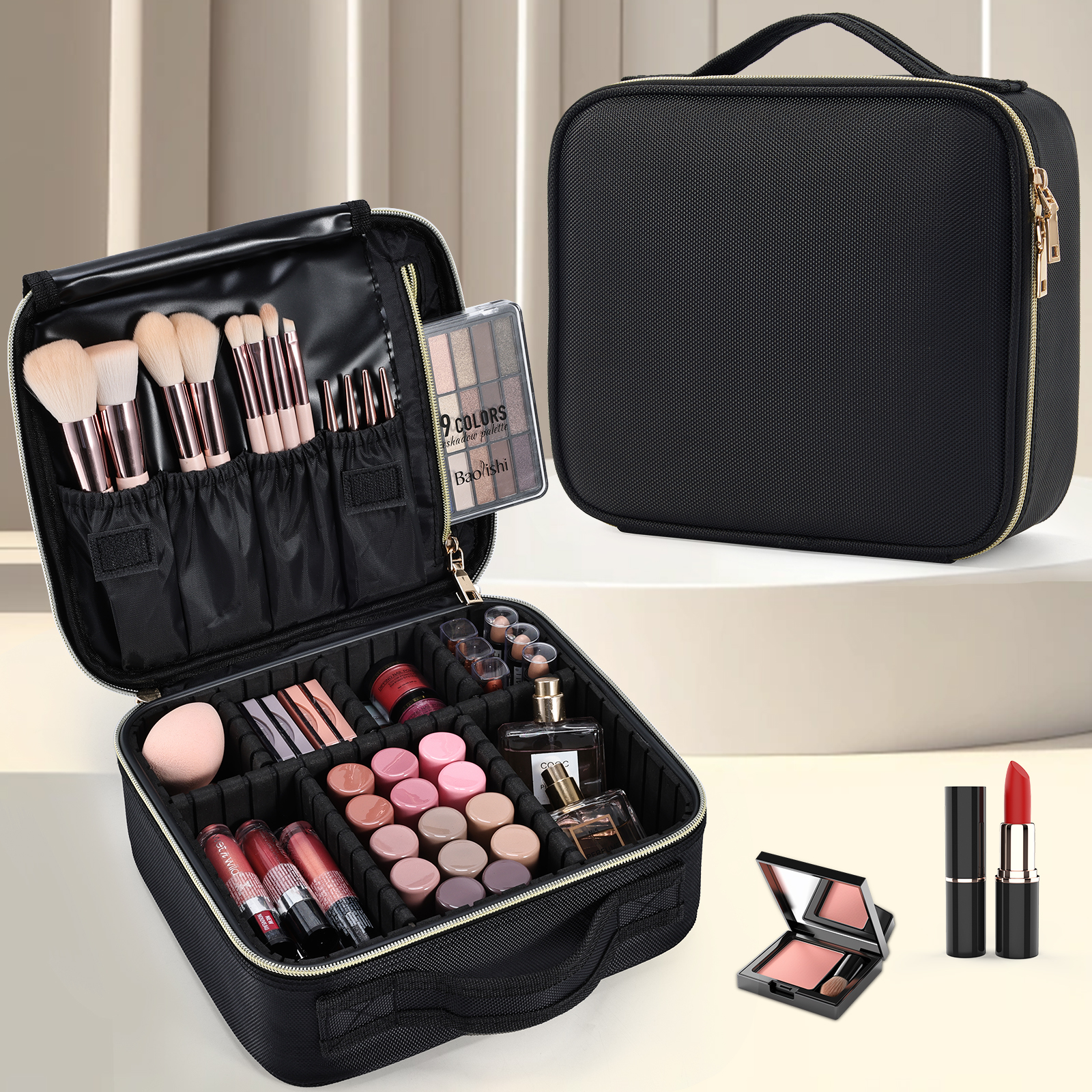 Beauty Makeup Case - Cosmetic Case Makeup Bag Vanity Travel