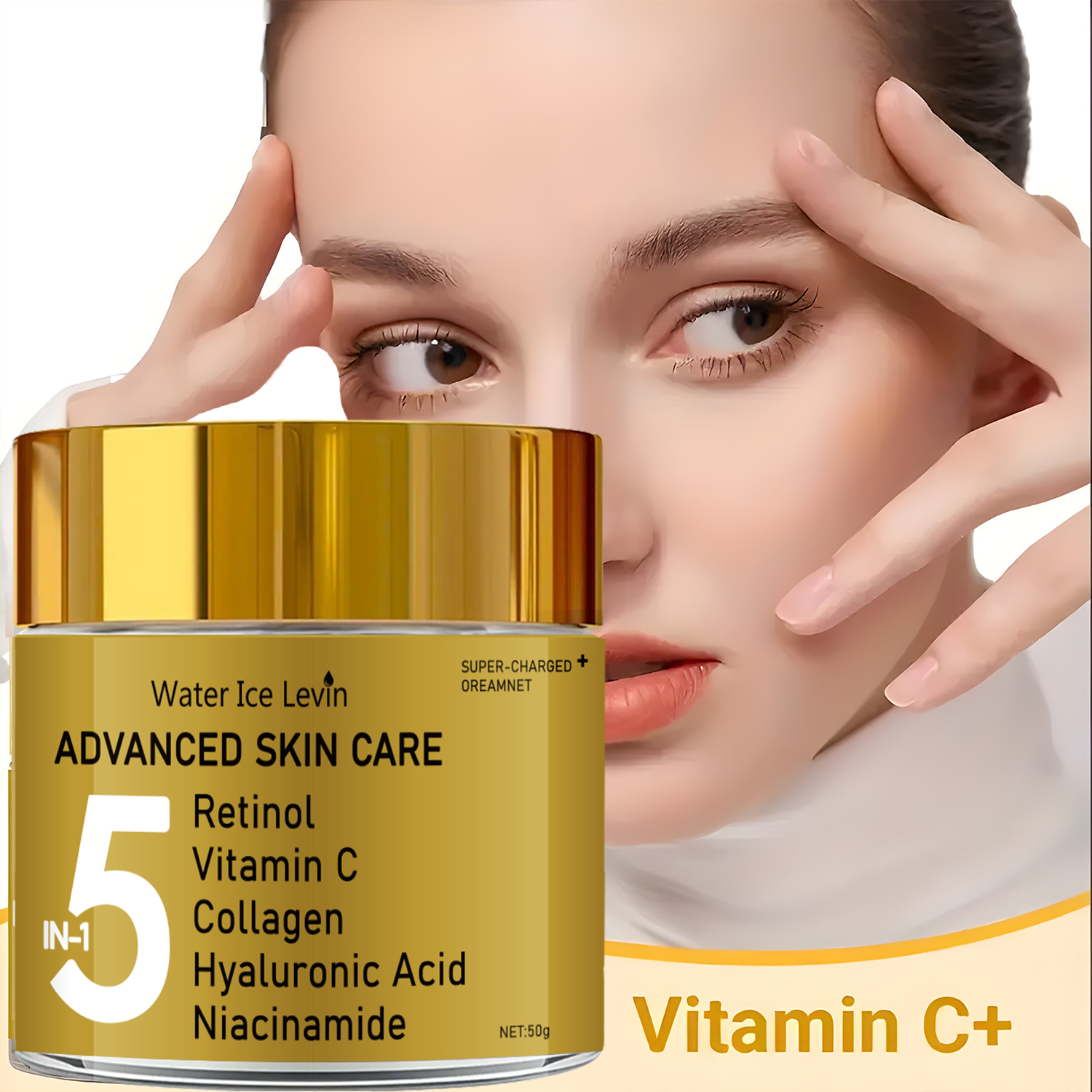 Vitamin C Serum Face - 5-in-1 Facial Moisturizing Cream, Containing Vitamin