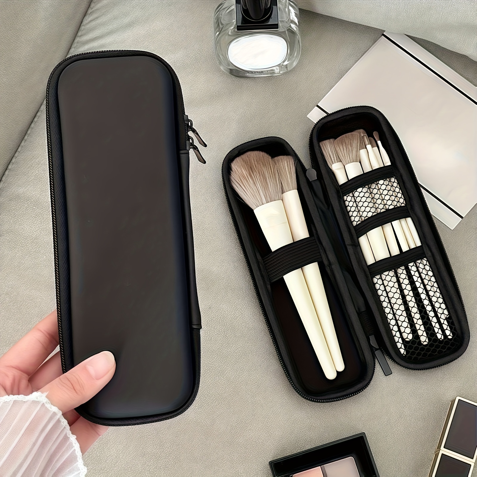 Beauty Makeup Case - Portable Makeup Brush Organizer Case -