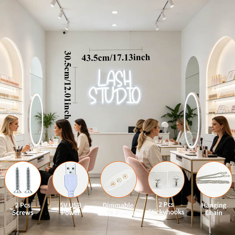 Lash Studio Neon Sign LED Vani - Beauty And Makeup Studio 评论和价格