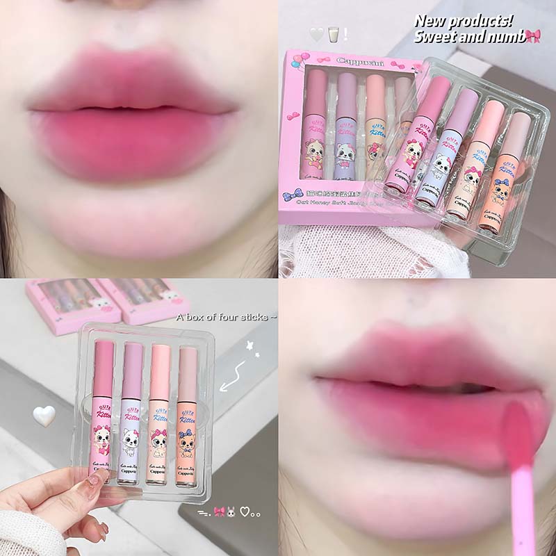 4-Pack Pink Cat Mist Lip Mud S - J Beauty Makeup 评论和价格