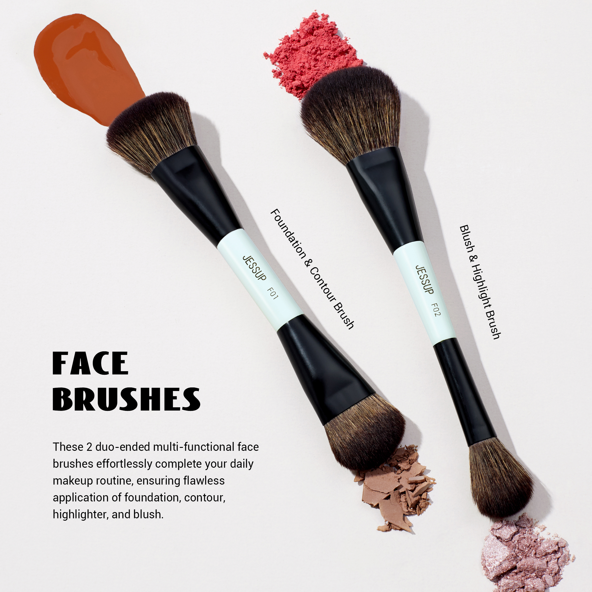 Jessup Makeup Brush Set Double - J Beauty Makeup 评论和价格