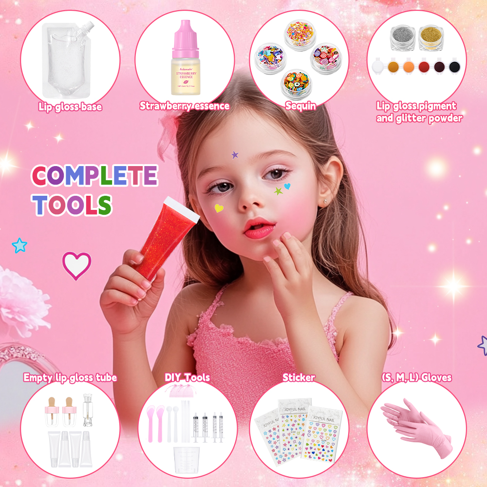 Lip Gloss Base Set Lip Gloss M - Beauty Makeup Kit For Kids 评论和价格