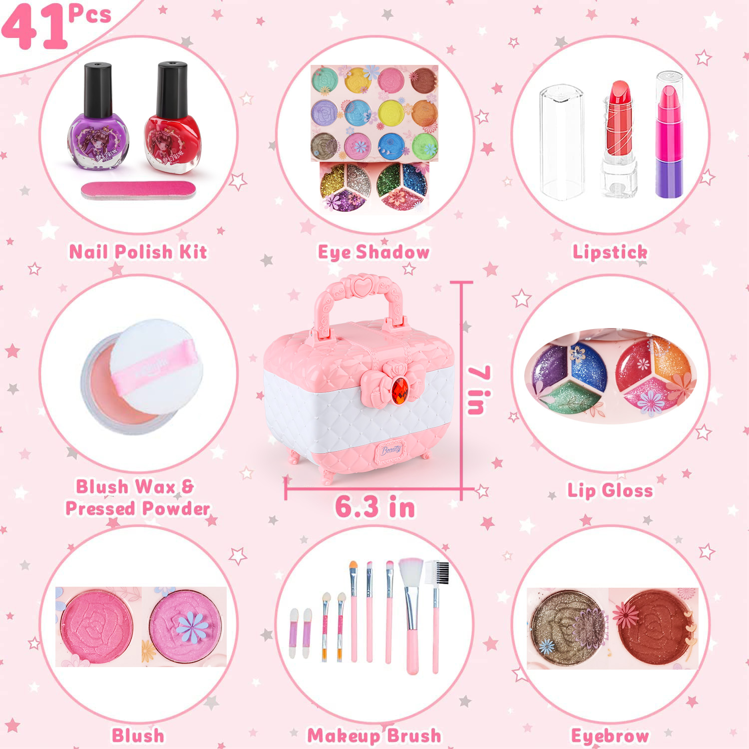 Kids Makeup Toy Kit for Girls, - Beauty Makeup Kit For Kids 评论和价格