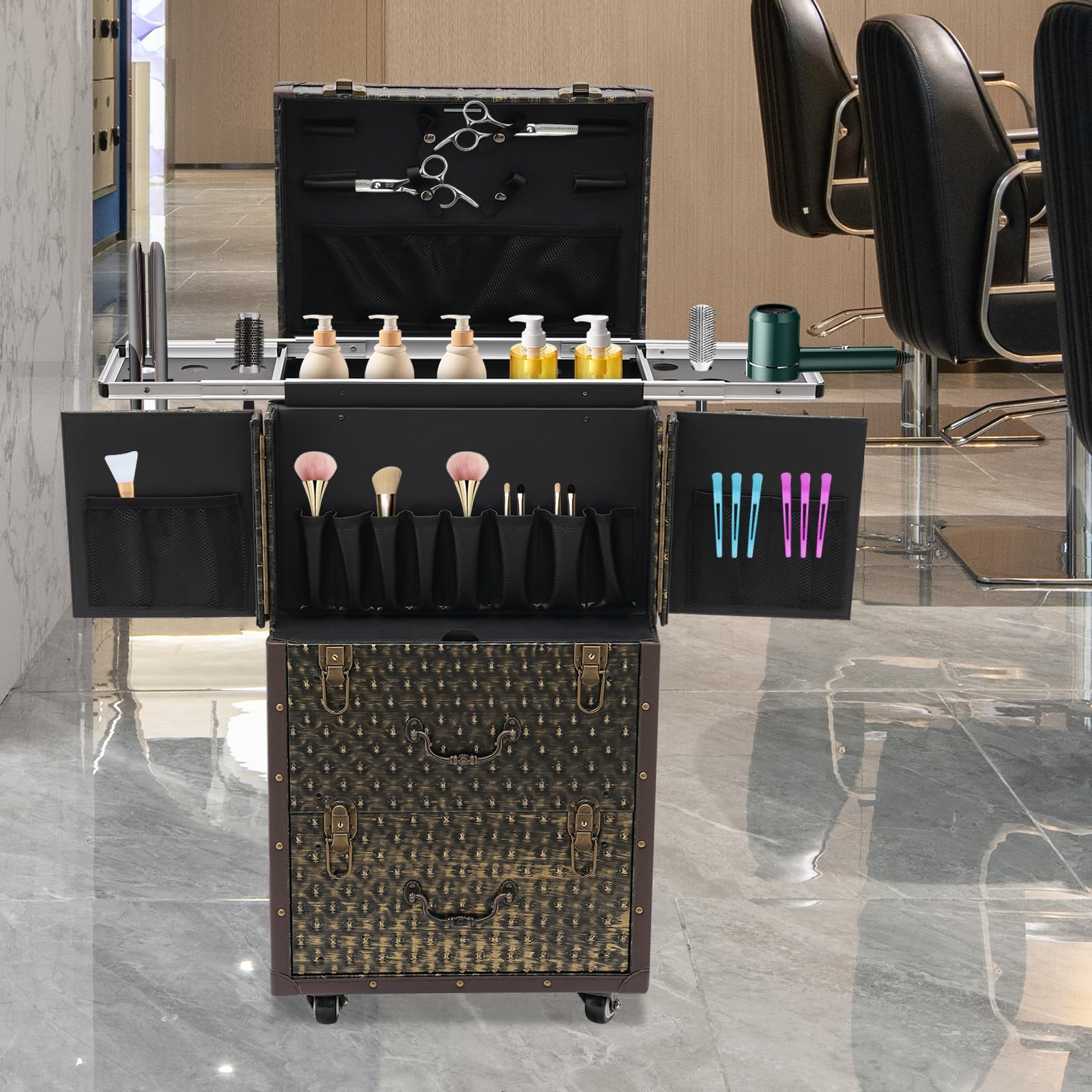 Rolling Lockable Makeup Train  - Beauty Makeup Case 评论和价格