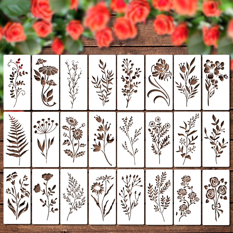 24pcs/Set Wildflower Stencils  - Beauty Makeup Kit For Kids 评论和价格