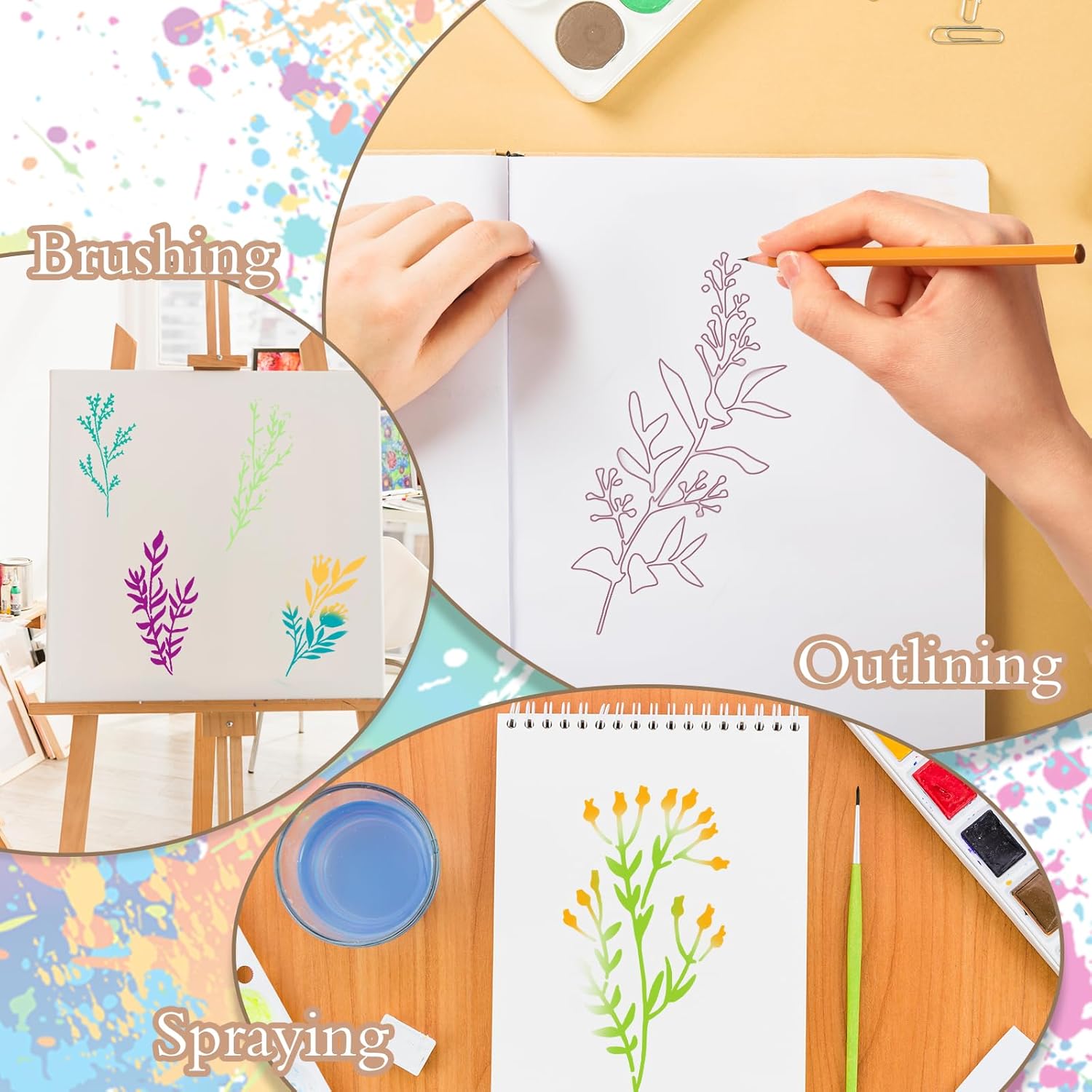 24pcs/Set Wildflower Stencils  - Beauty Makeup Kit For Kids 评论和价格