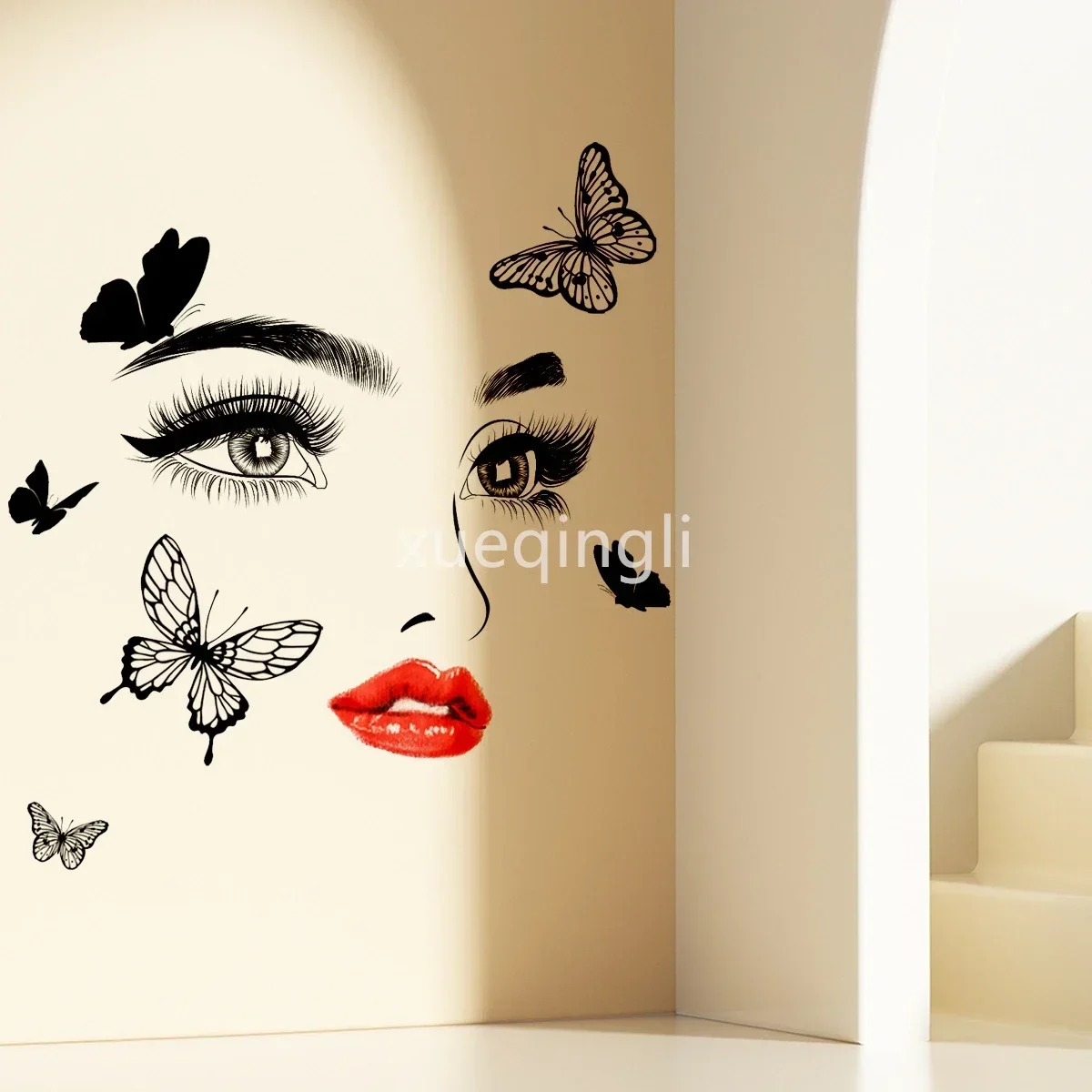 Beauty Female Face Wall Sticke - Beauty And Makeup Studio 评论和价格
