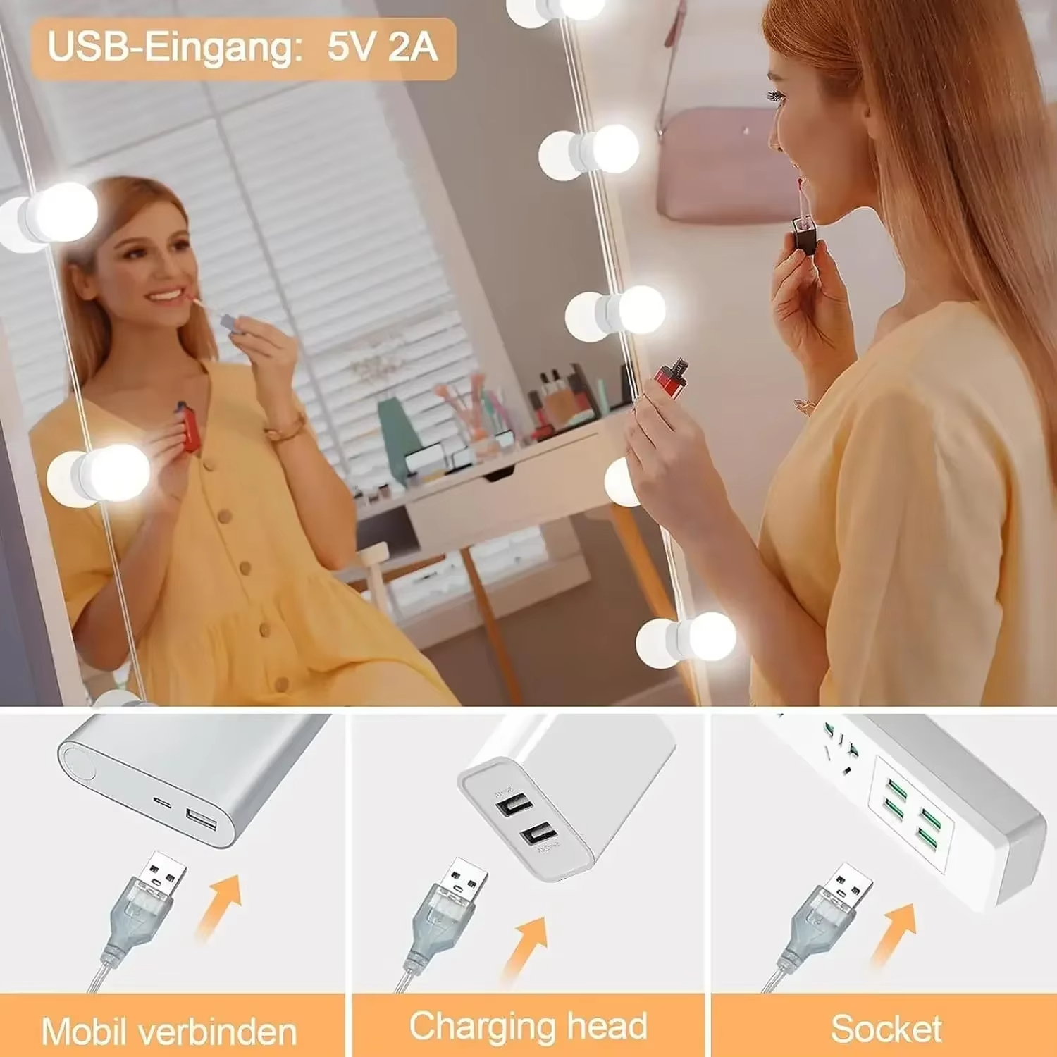 10LED Makeup Mirror Light Bulb - Beauty Makeup Light 评论和价格