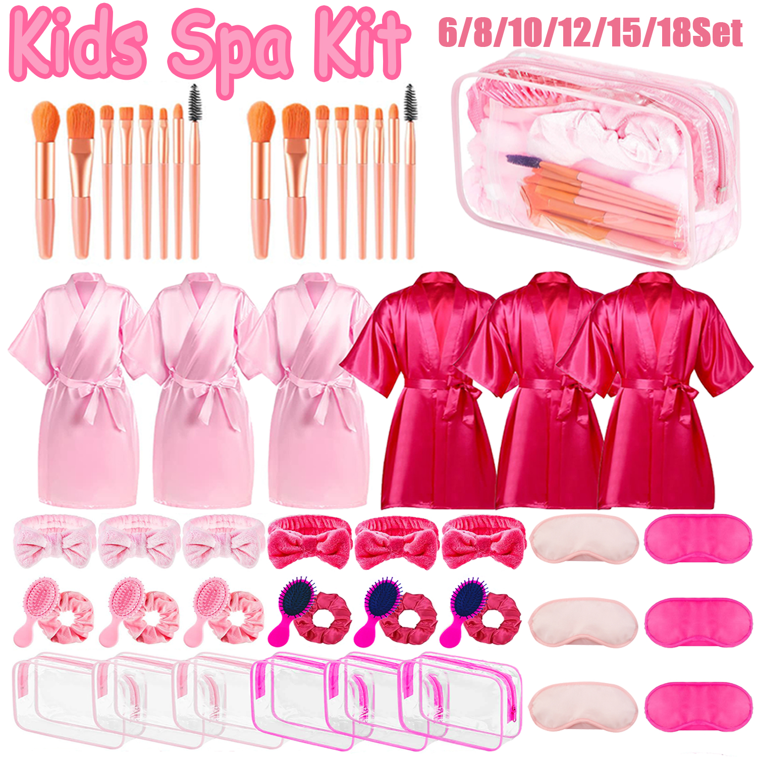 6-18 Set Spa Party Robes for G - Beauty Makeup Kit For Kids 评论和价格