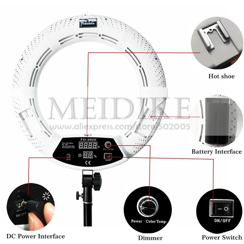 Yidoblo 96W Ring Light FD-480  - Beauty And Makeup Studio 评论和价格