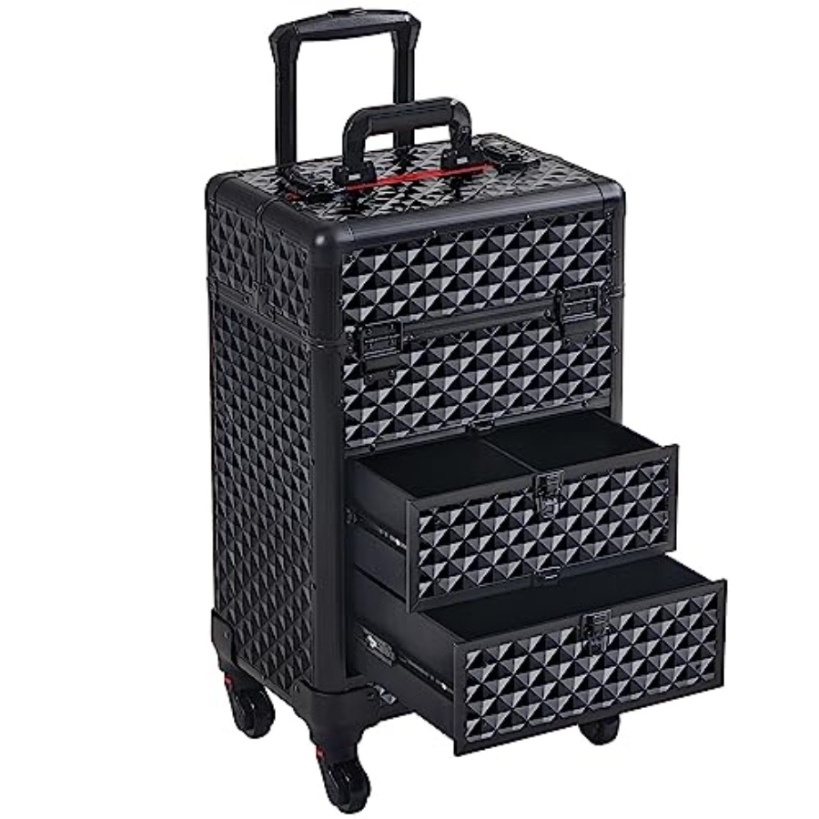 Rolling Makeup Train Case with - Beauty Makeup Case 评论和价格