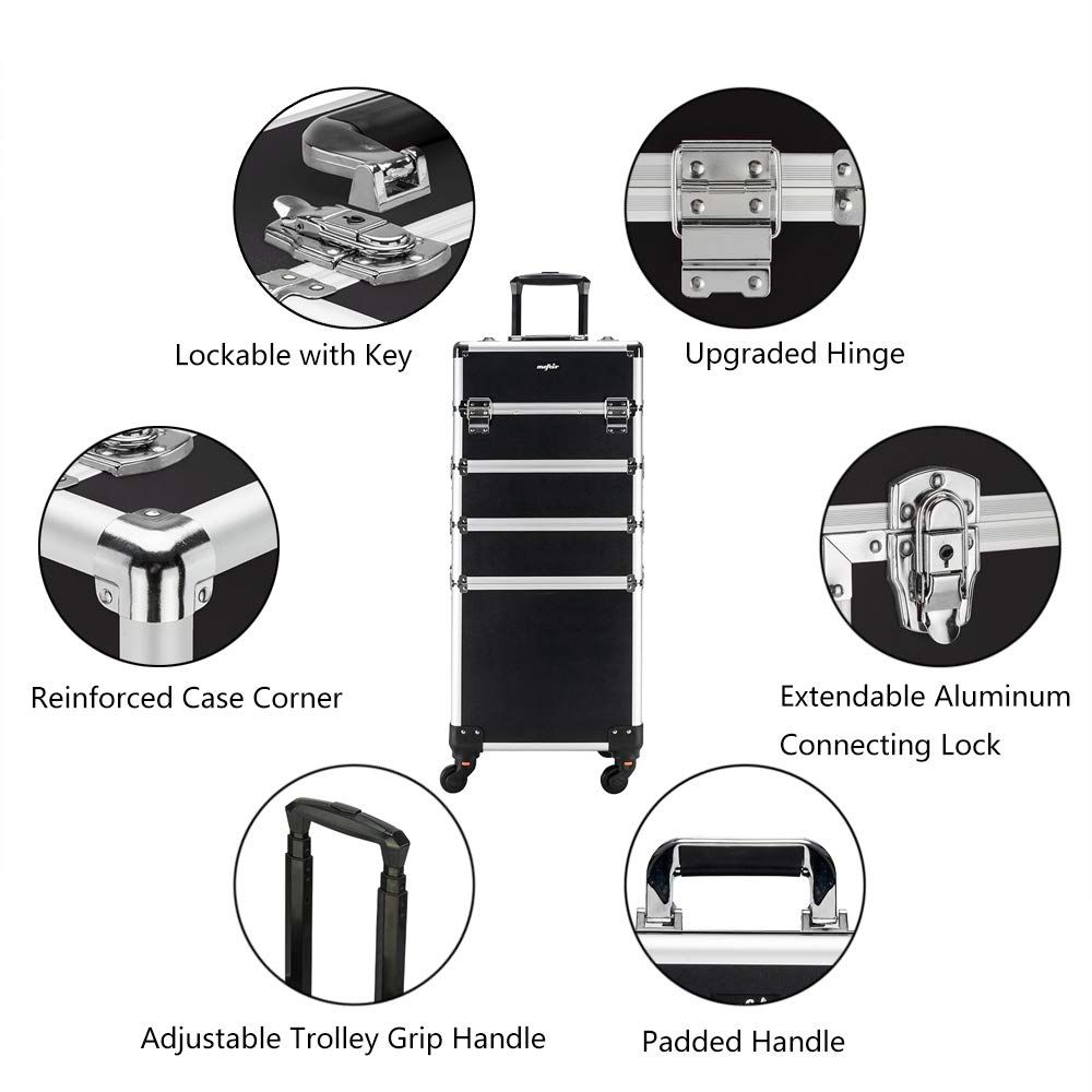 Aluminum 4-in-1 Rolling Makeup - Beauty Makeup Case 评论和价格